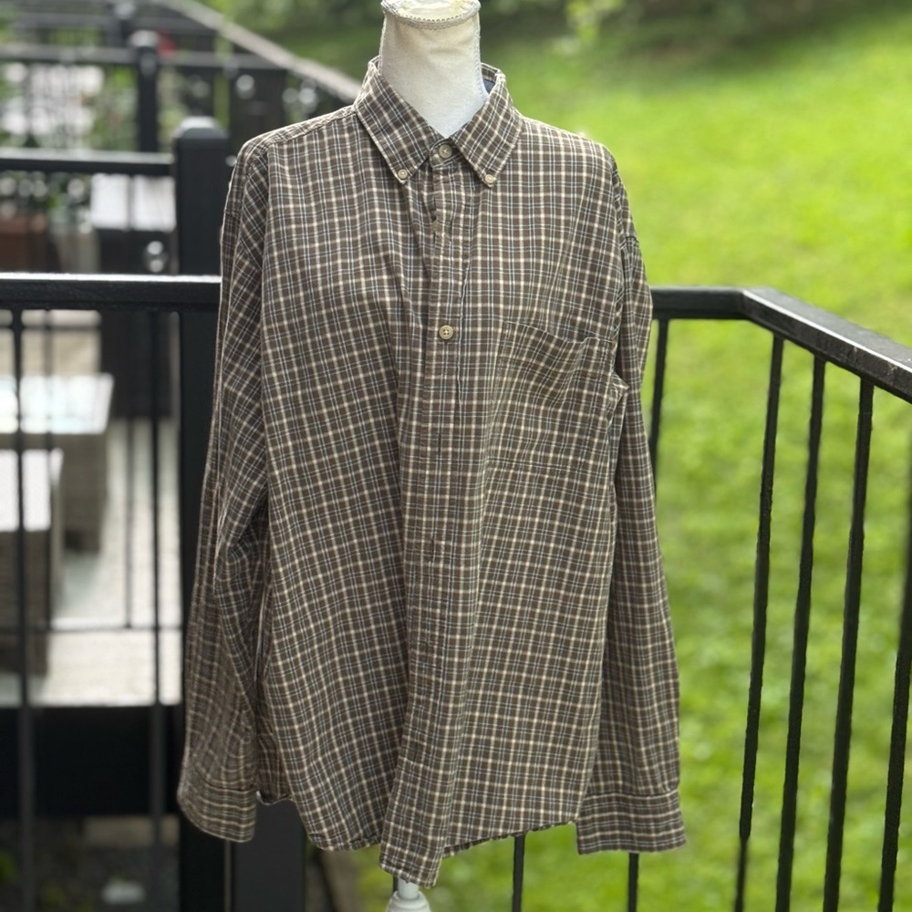Woolrich Men's Plaid Brown Shirt Size XL